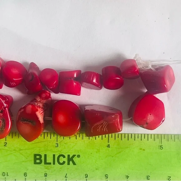 CORAL Nuggets Red Coral Strand Graduated sizes Vintage - Picture 2 of 6